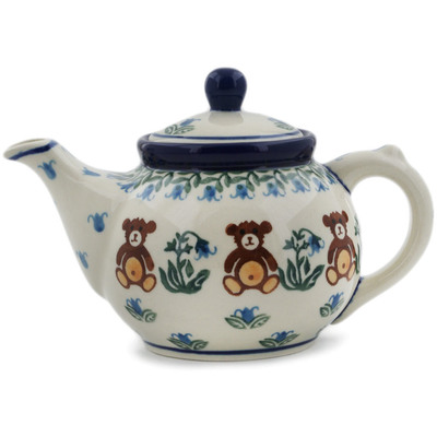 Polish Pottery Tea or Coffee Pot 13 oz Childrens Baby Bear