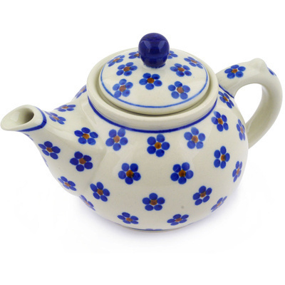 Polish Pottery Tea or Coffee Pot 13 oz Daisy Dots