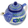 Polish Pottery Tea or Coffee Pot 13 oz Infinity Flower