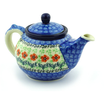 Polish Pottery Tea or Coffee Pot 13 oz Maraschino
