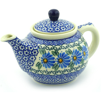 Polish Pottery Tea or Coffee Pot 13 oz Marigold Morning