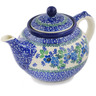 Polish Pottery Tea or Coffee Pot 13 oz Pretty In Blue