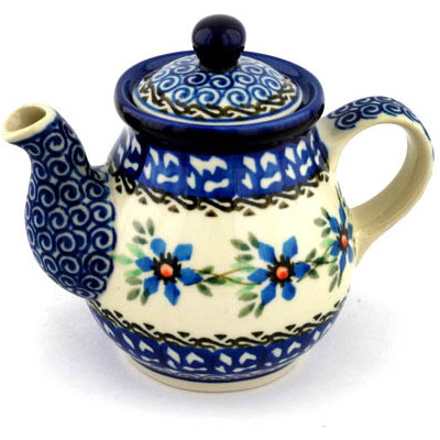 Polish Pottery Tea or Coffee Pot 13 oz Shady Spring