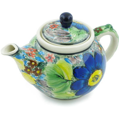 Polish Pottery Tea or Coffee Pot 13 oz Spring Awakenings UNIKAT