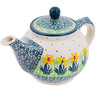 Polish Pottery Tea or Coffee Pot 13 oz Summer Meadow
