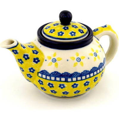 Polish Pottery Tea or Coffee Pot 13 oz Sunshine