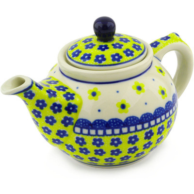 Polish Pottery Tea or Coffee Pot 13 oz Sunshine