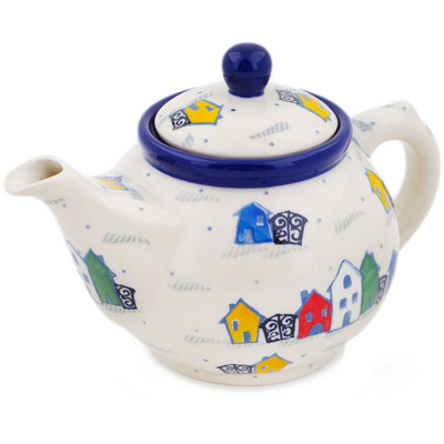 Polish Pottery Tea or Coffee Pot 13 oz UNIKAT