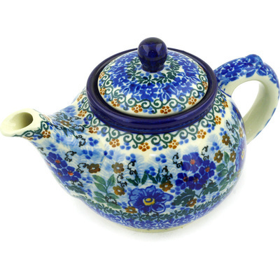 Polish Pottery Tea or Coffee Pot 13 oz UNIKAT