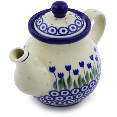 Polish Pottery Tea or Coffee Pot 13 oz Water Tulip
