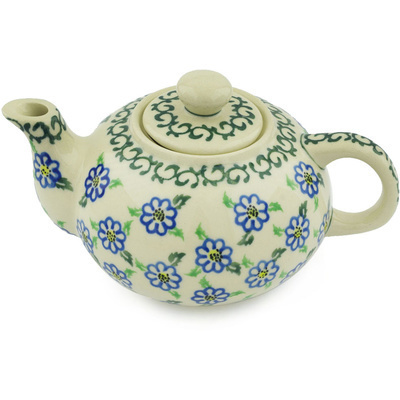 Polish Pottery Tea or Coffee Pot 15 oz Classic Daisy