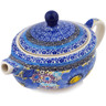 Polish Pottery Tea or Coffee Pot 15 oz Joyful Meadow UNIKAT