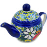 Polish Pottery Tea or Coffee Pot 15 oz Magical Spring UNIKAT