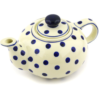 Polish Pottery Tea or Coffee Pot 15 oz Polka Dot