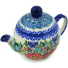 Polish Pottery Tea or Coffee Pot 15 oz Red Hibiscus UNIKAT