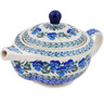Polish Pottery Tea or Coffee Pot 15 oz Sweet Blue Spring