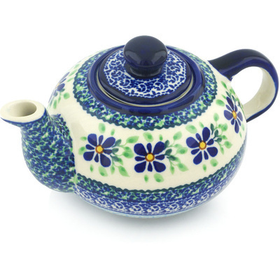 Polish Pottery Tea or Coffee Pot 15 oz Sweet Violet