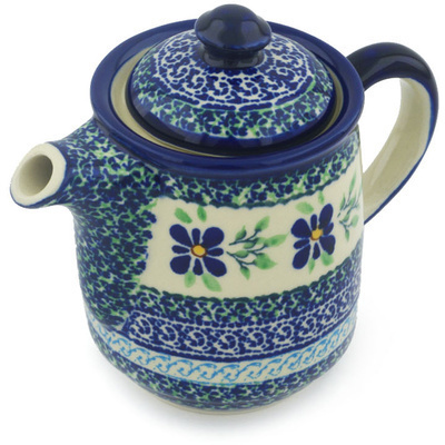 Polish Pottery Tea or Coffee Pot 16 oz Sweet Violet