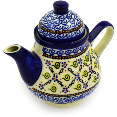 Polish Pottery Tea or Coffee Pot 17 oz Confetti