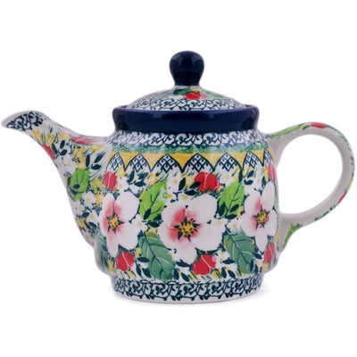 Polish Pottery Tea or Coffee Pot 17 oz Country Boutique UNIKAT