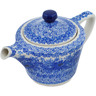 Polish Pottery Tea or Coffee Pot 17 oz Dreams In Blue UNIKAT