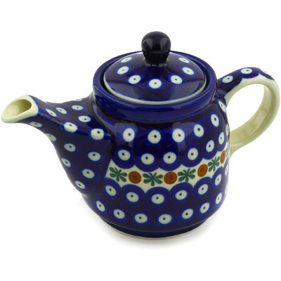 Polish Pottery Tea or Coffee Pot 17 oz Mosquito