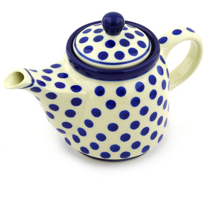 Polish Pottery Tea or Coffee Pot 17 oz Polka Dot Delight