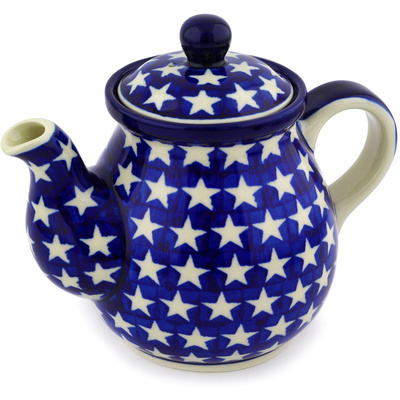Polish Pottery Tea or Coffee Pot 20 oz America The Beautiful