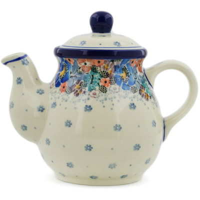 Polish Pottery Tea or Coffee Pot 20 oz Autumn Bunch UNIKAT