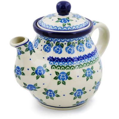 Polish Pottery Tea or Coffee Pot 20 oz Bluebuds