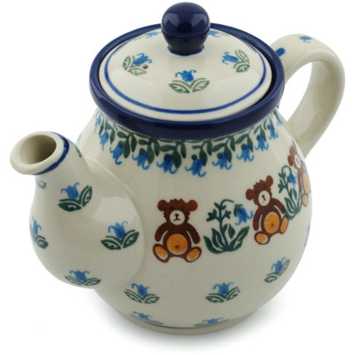 Polish Pottery Tea or Coffee Pot 20 oz Childrens Baby Bear