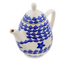 Polish Pottery Tea or Coffee Pot 20 oz Cobalt Bloom UNIKAT