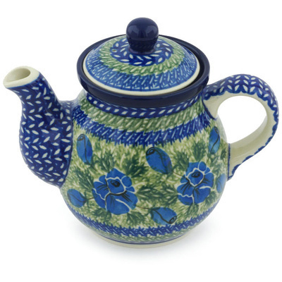 Polish Pottery Tea or Coffee Pot 20 oz Daffodil Dreams UNIKAT