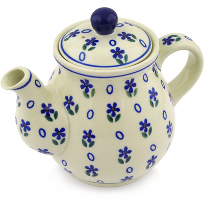 Polish Pottery Tea or Coffee Pot 20 oz Daisy Sprinkles
