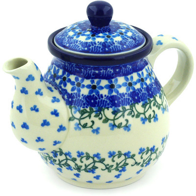 Polish Pottery Tea or Coffee Pot 20 oz Dancing Vines