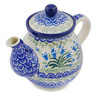 Polish Pottery Tea or Coffee Pot 20 oz Feathery Bluebells