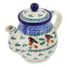 Polish Pottery Tea or Coffee Pot 20 oz Holly Robin
