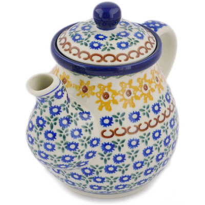 Polish Pottery Tea or Coffee Pot 20 oz Sunshine Field
