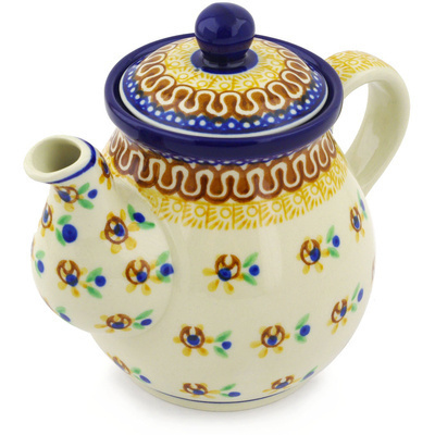 Polish Pottery Tea or Coffee Pot 20 oz Sunshine Kiss