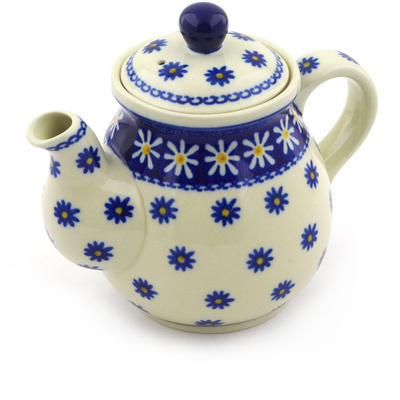 Polish Pottery Tea or Coffee Pot 20 oz Sweet Daisy