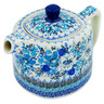 Polish Pottery Tea or Coffee Pot 21 oz Blue Symphony UNIKAT