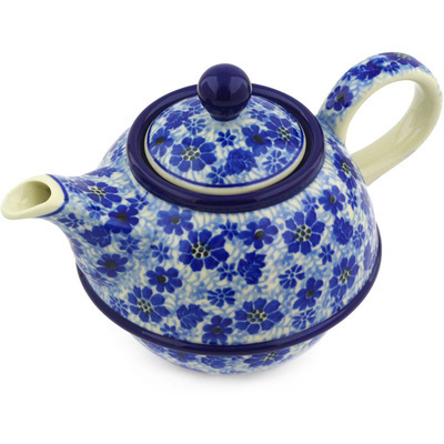 Polish Pottery Tea or Coffee Pot 22 oz Misty Dragonfly