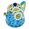 Polish Pottery Tea or Coffee Pot 29 oz Pansies And Daisies UNIKAT