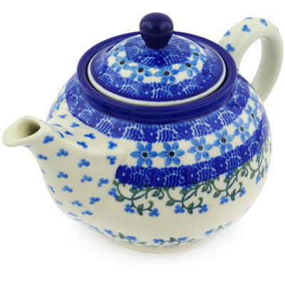 Polish Pottery Tea or Coffee Pot 3&frac12; cups Dancing Vines