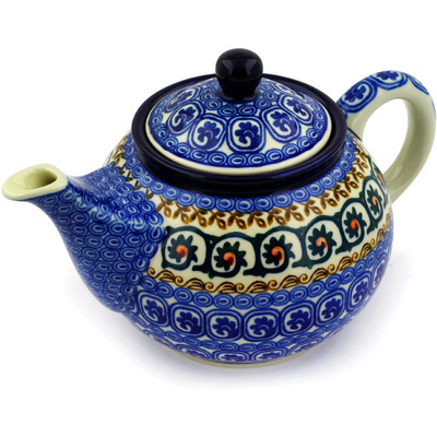 Polish Pottery Tea or Coffee Pot 3&frac12; cups Fiddle Faddle