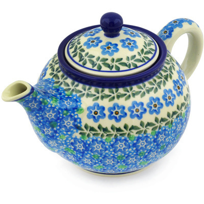 Polish Pottery Tea or Coffee Pot 3&frac12; cups Flower Power