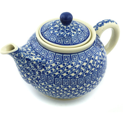 Polish Pottery Tea or Coffee Pot 3&frac12; cups Grecian Vines