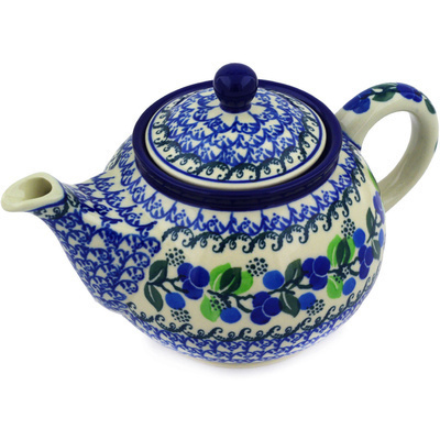 Polish Pottery Tea or Coffee Pot 3&frac12; cups Limeberry