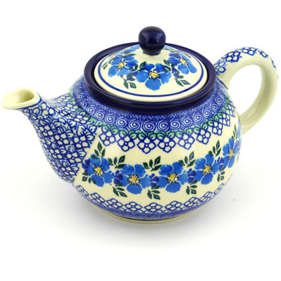Polish Pottery Tea or Coffee Pot 3&frac12; cups Morning Glory