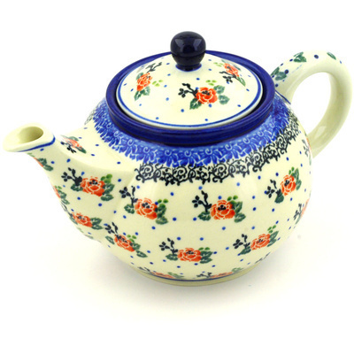 Polish Pottery Tea or Coffee Pot 3&frac12; cups Pasadena Delight